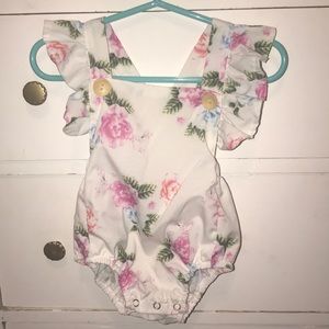 12M cross back floral onsie